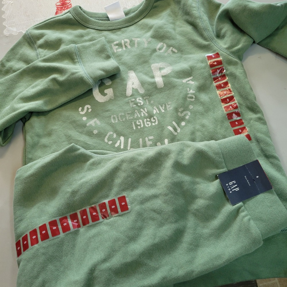 Gap Kids Boys M 8 Sage Green Graphic Sweatshirt and Joggers Lounge Set NWT